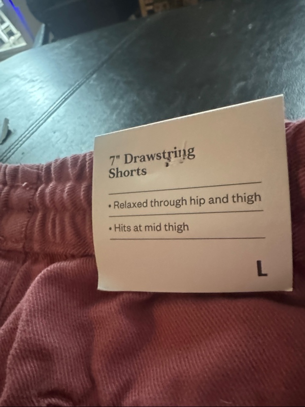 Target Vintage Washed Drawstring Shorts in Rust color szL lightweight jean style - Picture 3 of 4